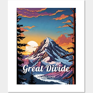 Great Divide ski Montana USA Posters and Art